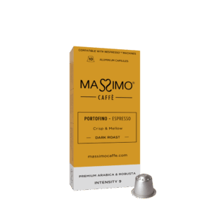 Portofino<br>Arabica & Robusta - Dark Roast - Aluminium capsules<br><br><p style="font-size: 16px; font-family: 'Roboto', sans-serif; font-weight: 400; text-transform: none;">Crisp & Mellow.</p>