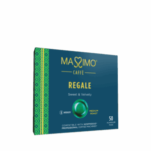 Regale Blend<br>Arabica & Robusta - Medium Roast - Aluminium Coffee Pods<br><br><p style="font-size: 16px; font-family: 'Roboto', sans-serif; font-weight: 400; text-transform: none;">Sweet & Velvety.</p>